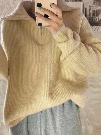 Turtleneck Zipper Sweater for women
