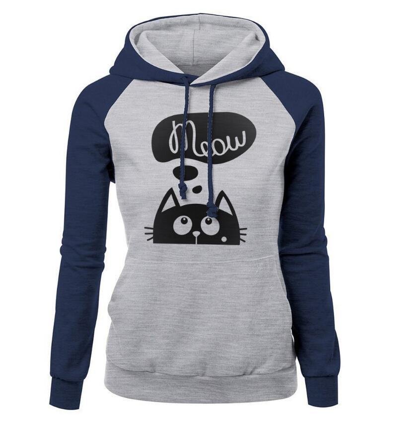 Cat Meow Hoodie with a Collar For Women