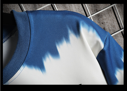 Two-tone Tie-dye Plus Size Loose Casual Men's Sweater