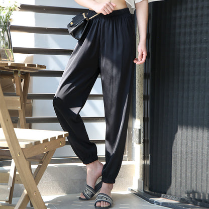 Women's Summer Thin Style Casual Pants With Small Feet